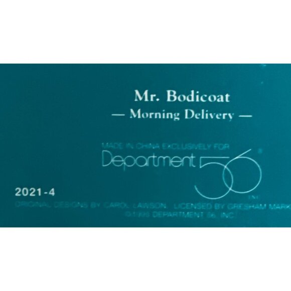 Dept 56 Upstairs Downstairs Bears Mr. Bodicoat Morning Delivery #2021-4 - Picture 4 of 4